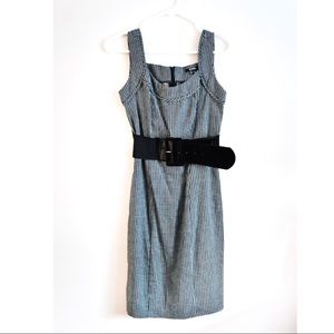 Houndstooth belted dress